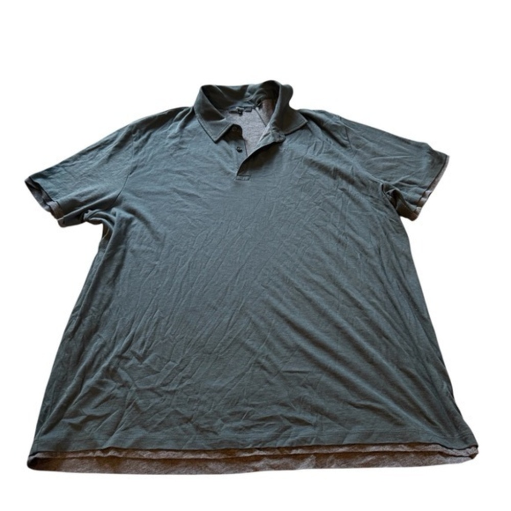 Charcoal green gray Vince Men’s 100% Pima Cotton Polo Shirt – XXL